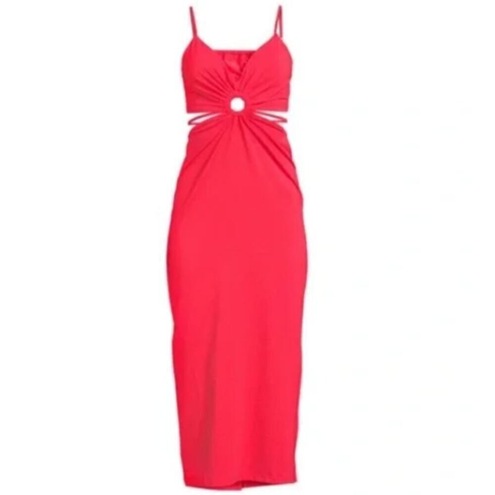 Walter Baker Red Rivka Cutout Midi Dress Women's Size Small NWT